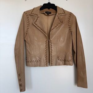 bebe faux leather shacket